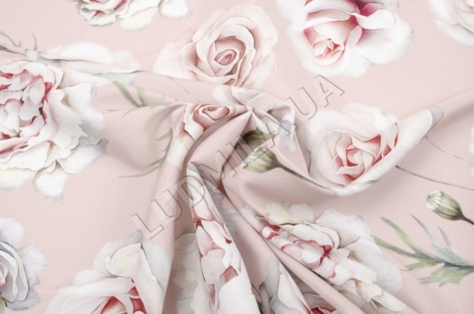 Ткань розовые розы
