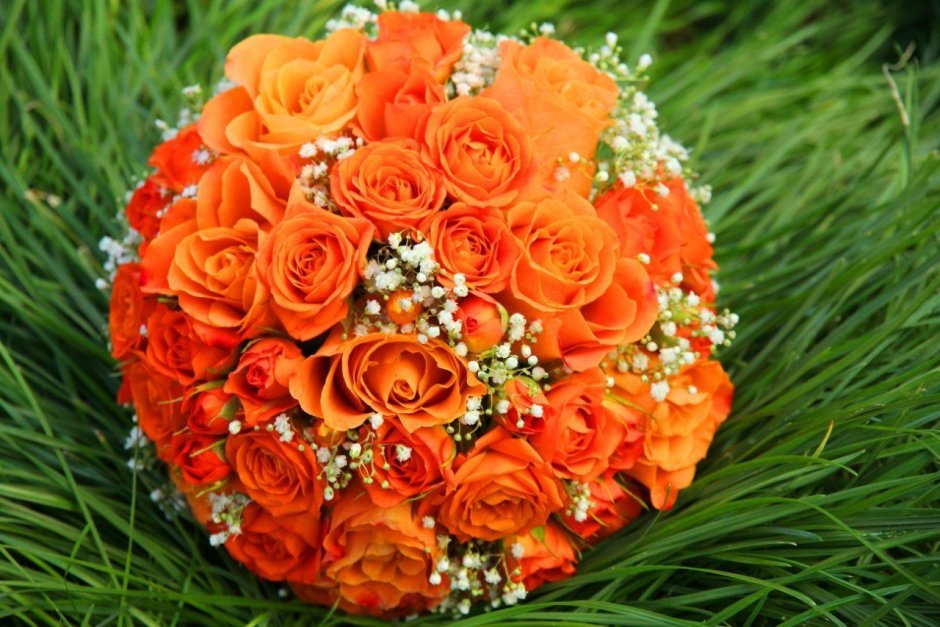 Букет невесты "оранжевый"