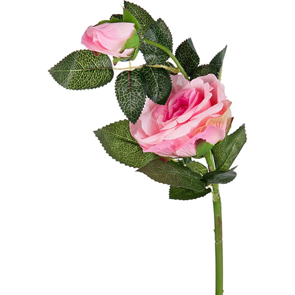 Искусственная роза белая стебель