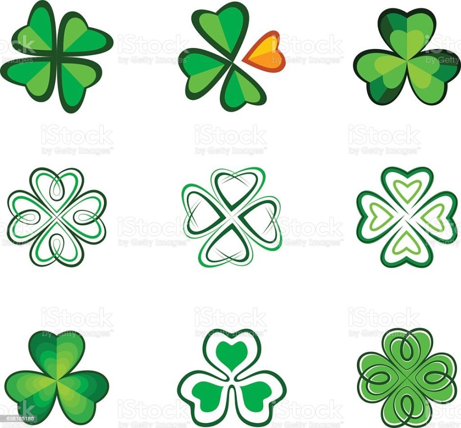Логотипе стилизованный зеленый Клевер