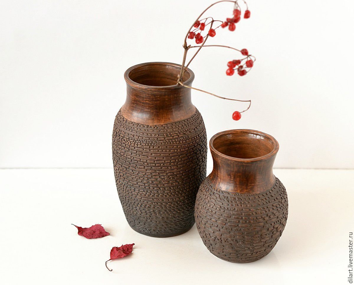 Виды вазочек. Керамические вазы. Глиняная ваза для цветов. Гончарные вазы. Керамические напольные вазы.