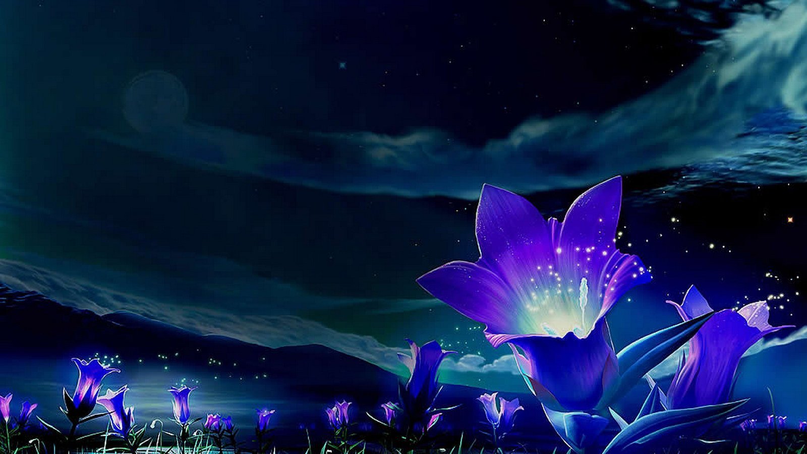 Работа ночь цветы. Цветы ночью. Ночной цвет. Цветы самые красивые ночные. Цветы фэнтези.
