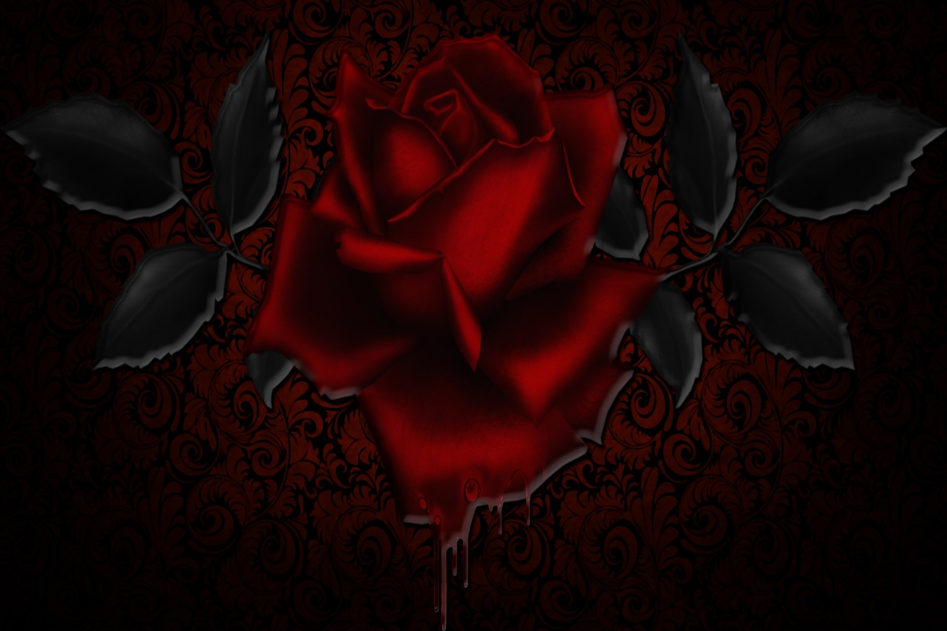 Кровавые цветы 233. Кроваво красные розы.