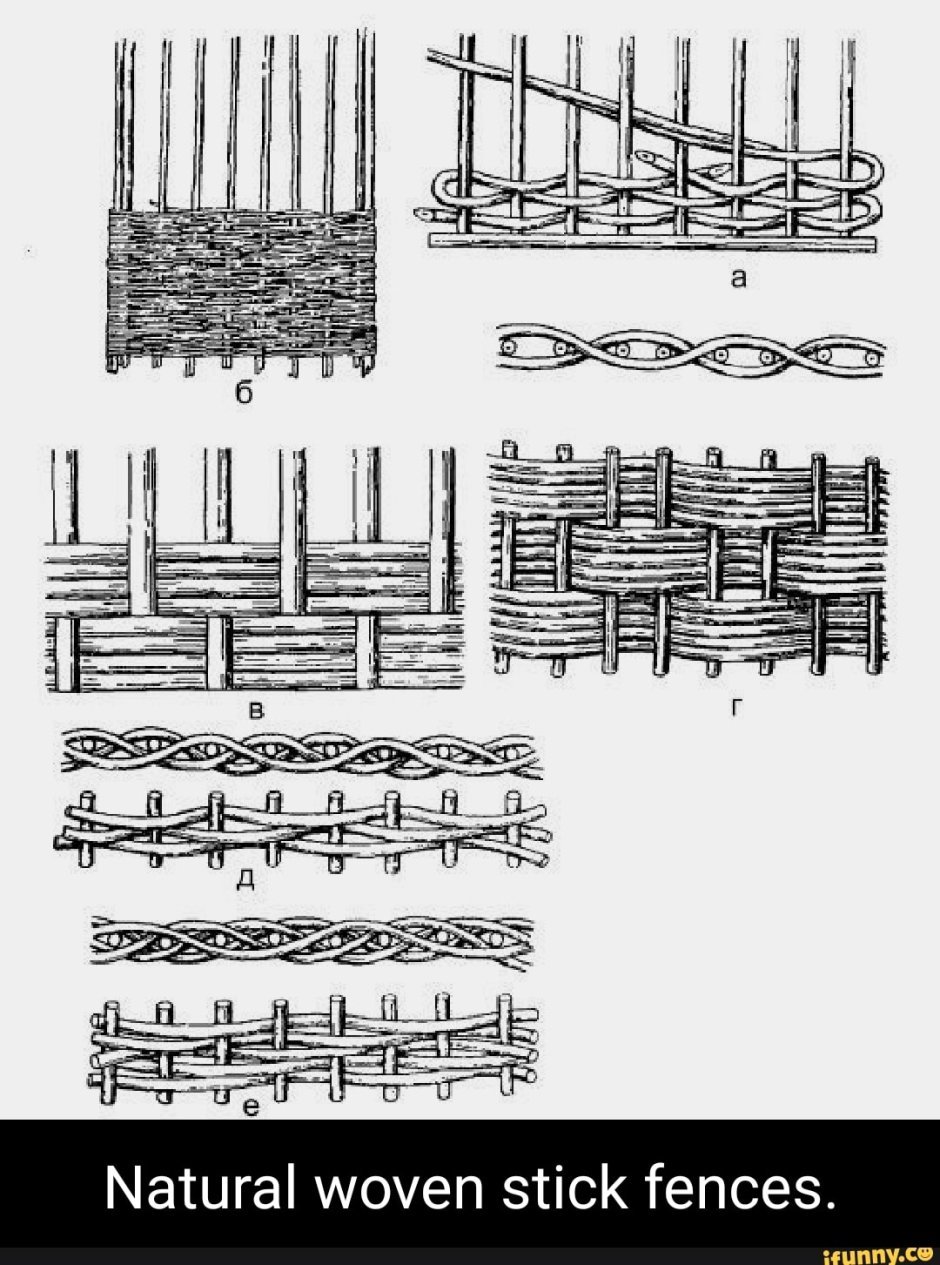 Плетение заборов из ивовых прутьев