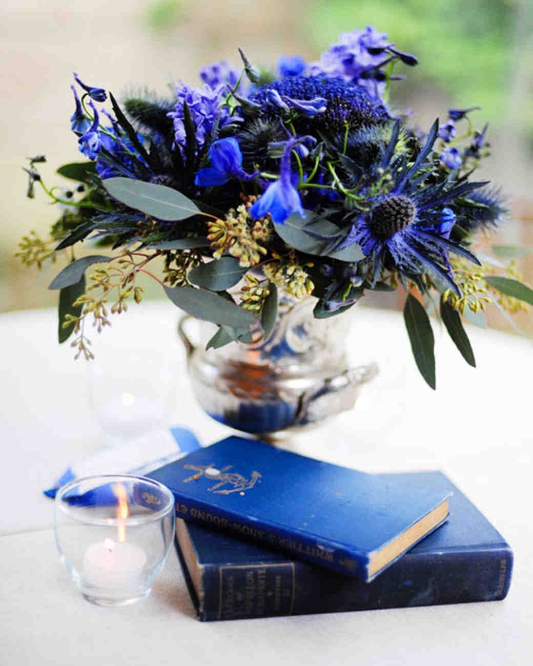 Blue Flower Vase Centerpiece