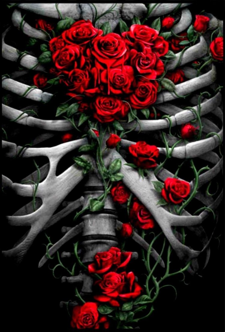 Черная роза с шипами