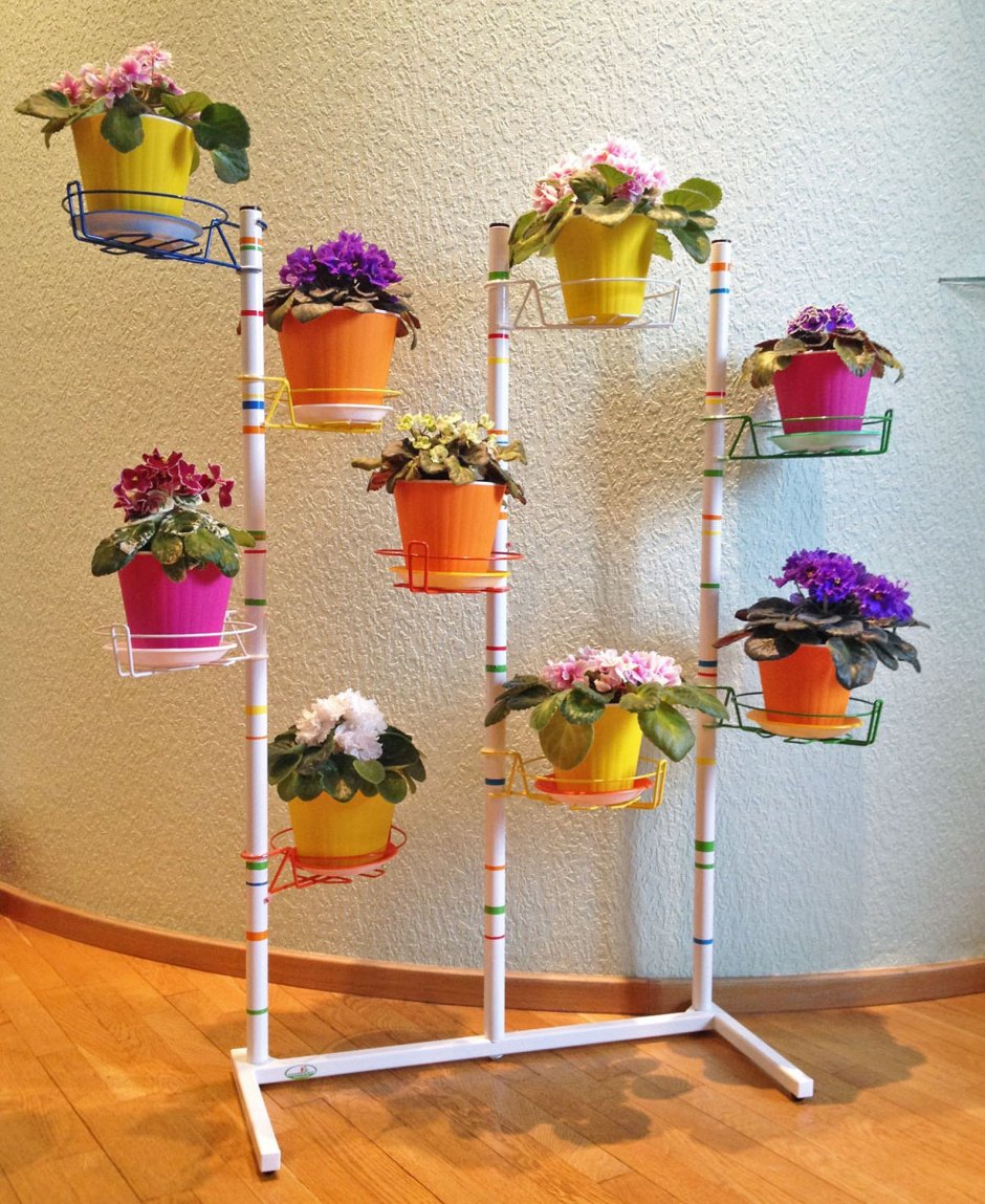 Подставка для цветов из пластиковой трубы