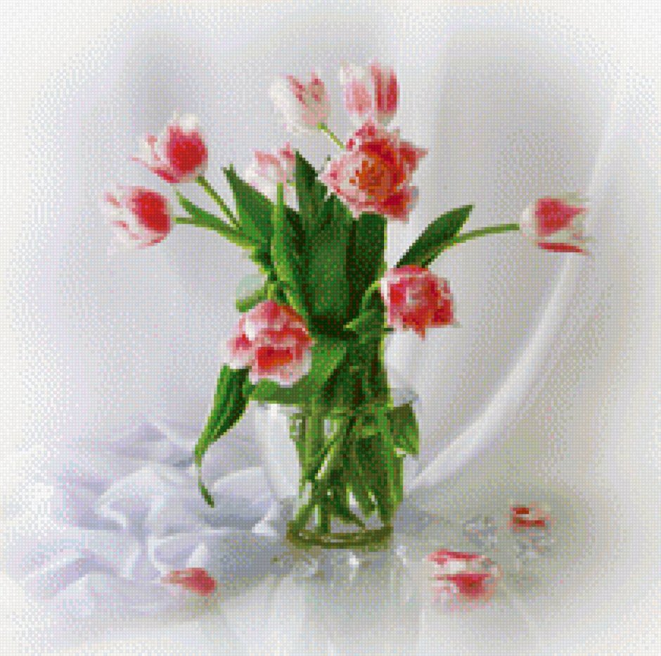 Тюльпаны в вазе с пожеланиями