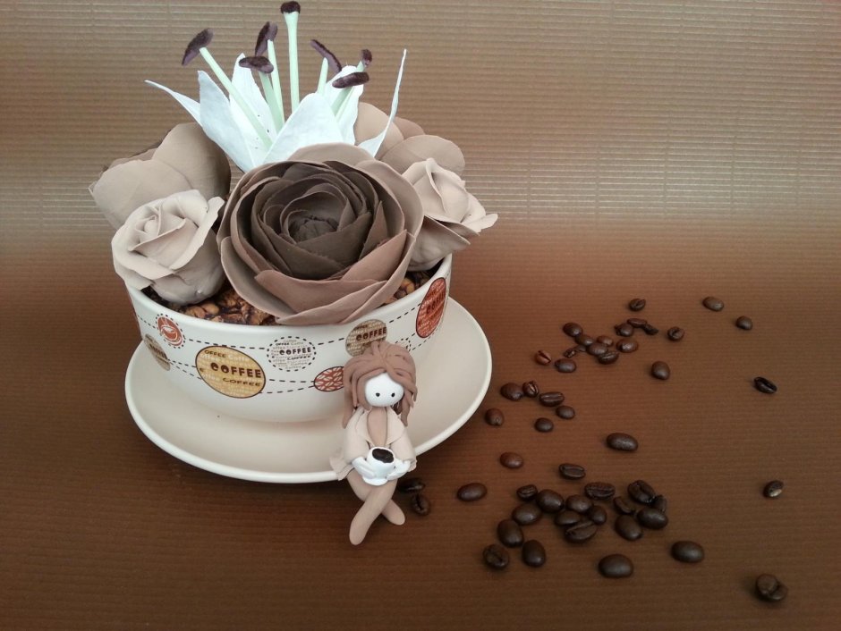 Стильные композиции кофе цветы