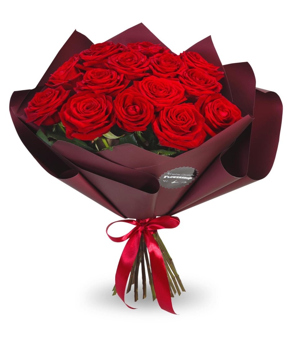 Красные розы в красивой упаковке