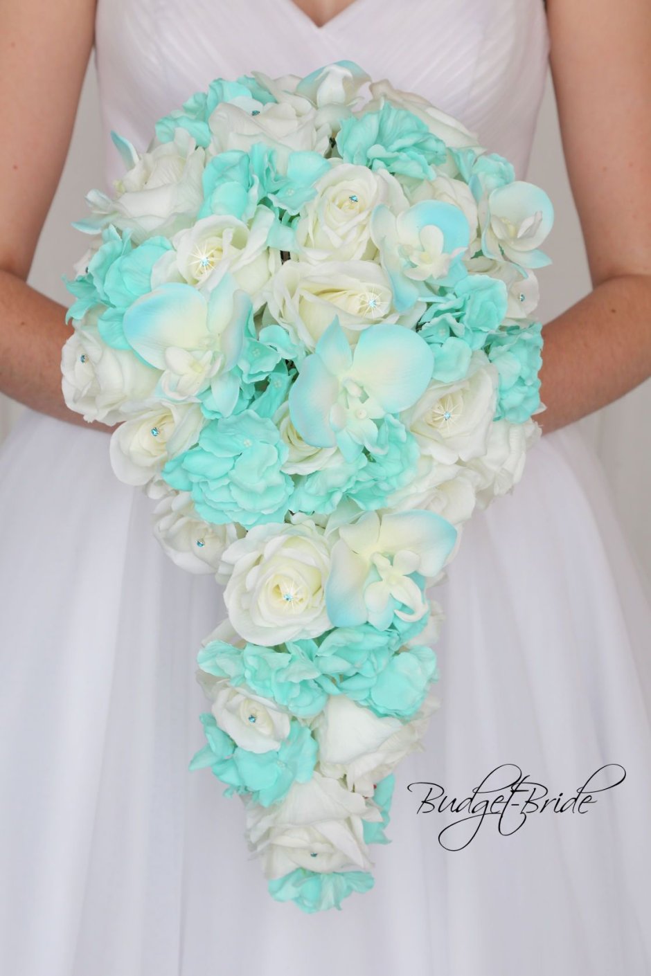 Свадебный букет невесты бирюзовый цвет