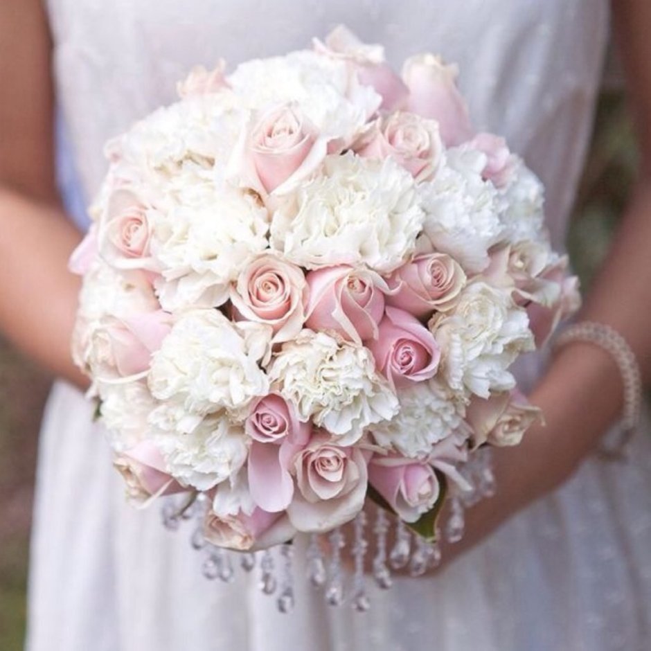 Букет невесты "бело-розовый"