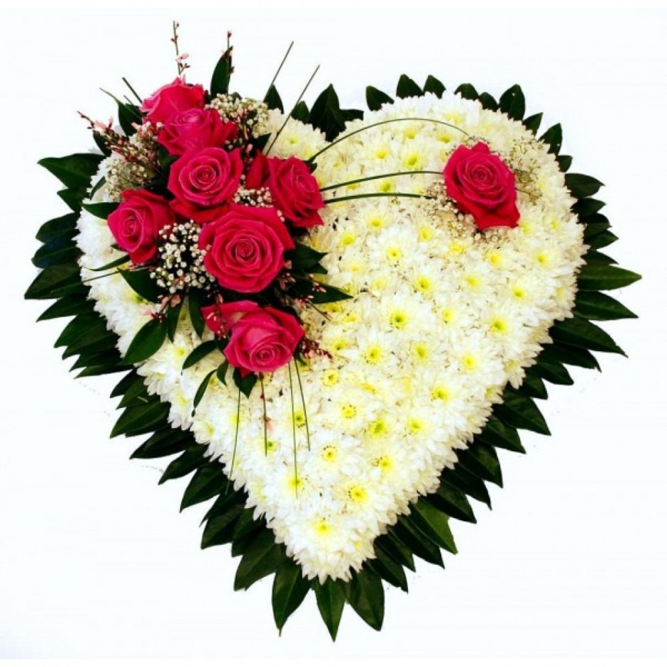 Деревянный ящик сердце с цветами