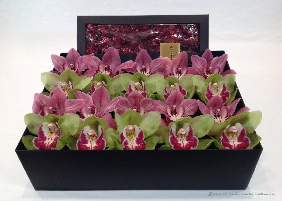 Орхидеи в коробке 15шт
