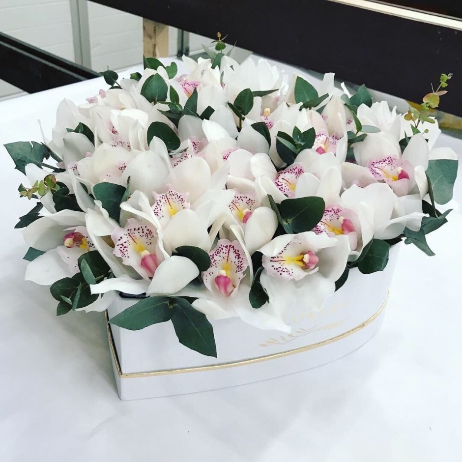 Букет из орхидей в коробке