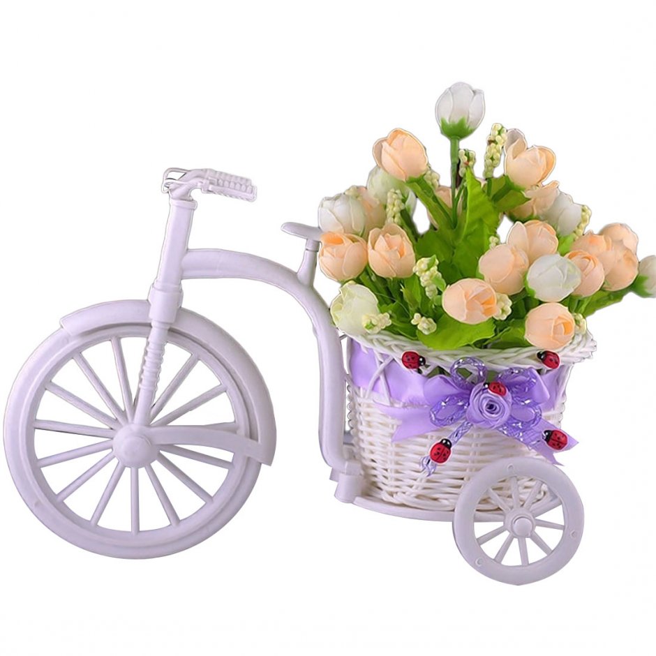 Велосипед с цветами на прозрачном фоне
