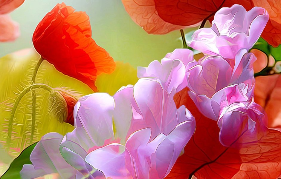 Фотообои яркие цветы