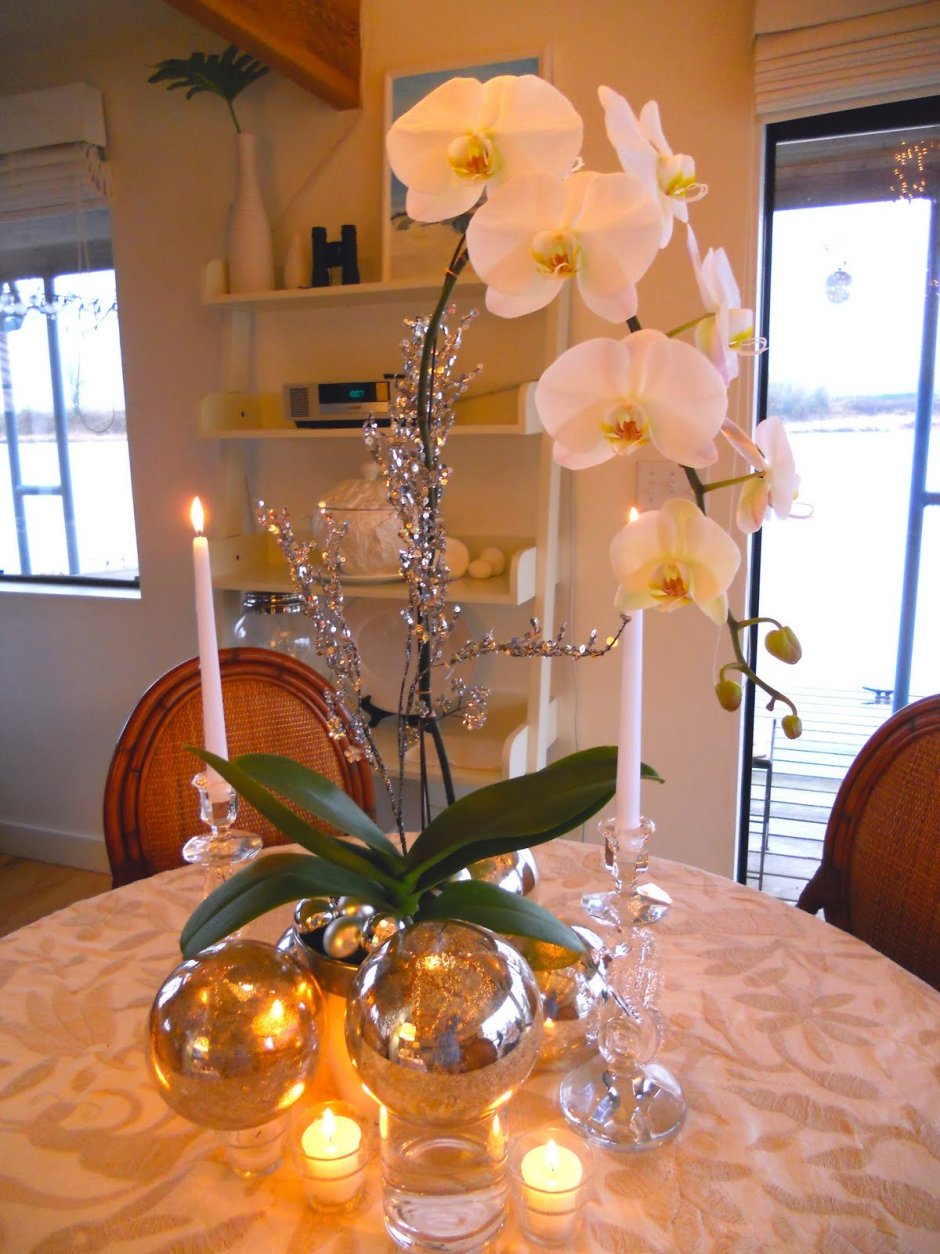 Орхидеи в интерьере гостиной