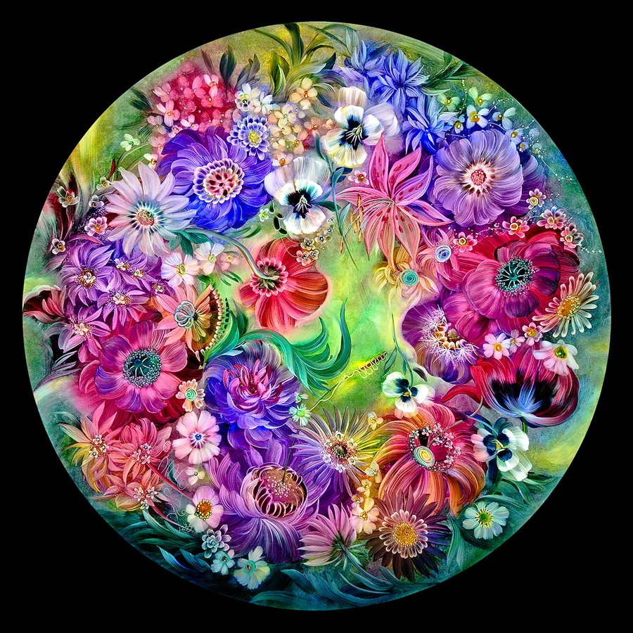 Круглая картинка с цветами