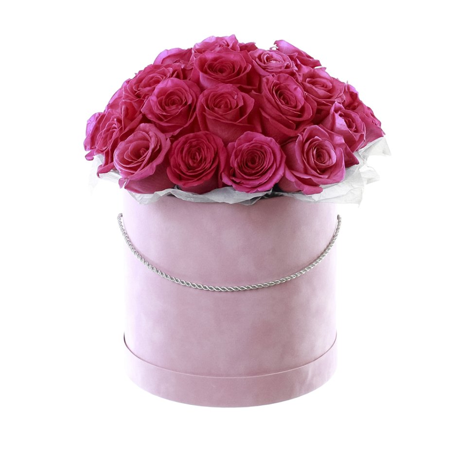 Букеты роз в шляпных коробках