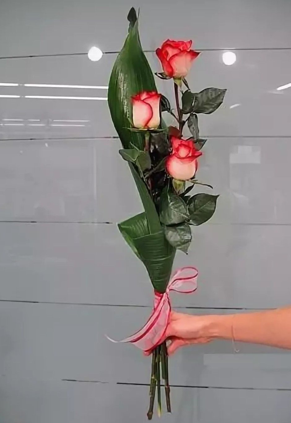 Параллельный букет из роз