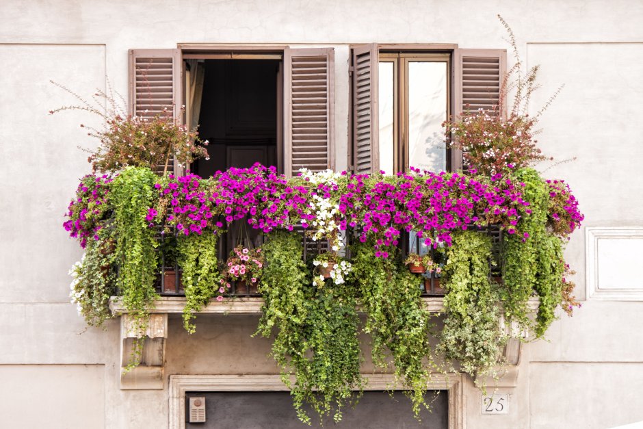 Рим цветы на балконах