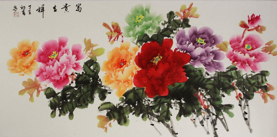 Китайская живопись фон цветок