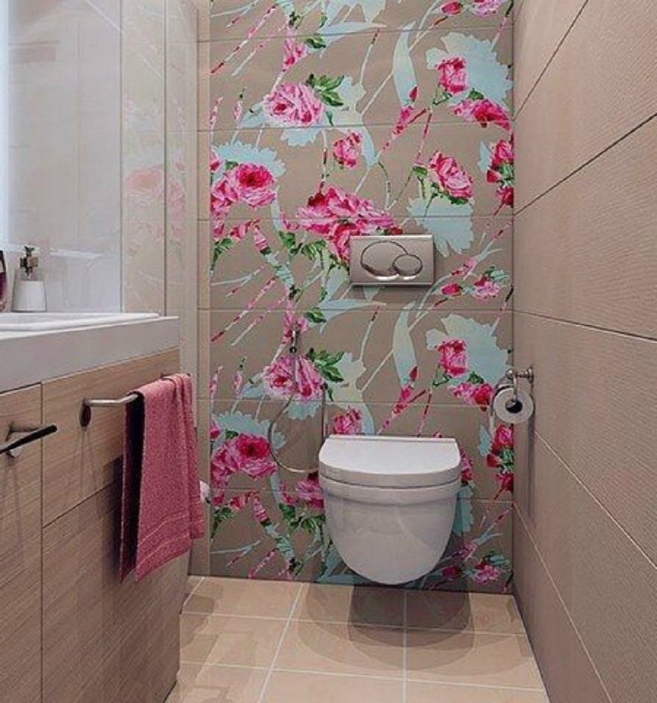 Плитка в цветочек для ванной