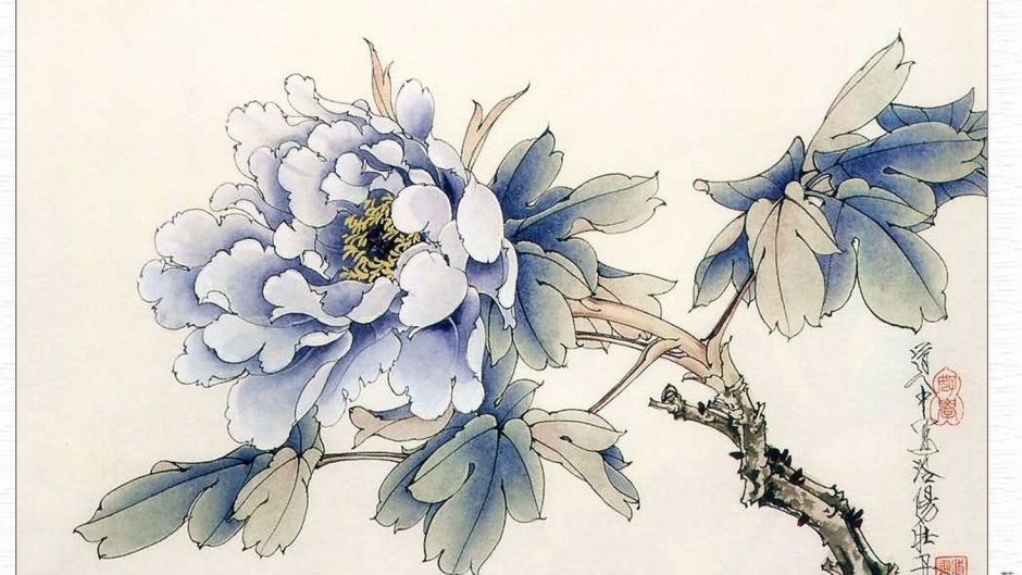 Японская живопись цветы
