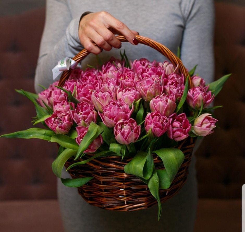 Букет пионовидных 50 тюльпанов