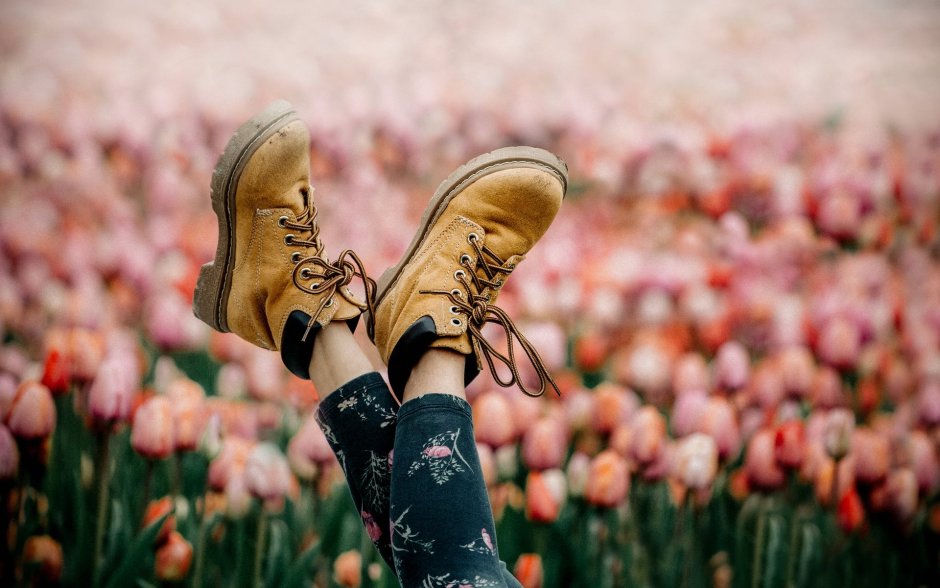 Ботинки с цветочками Весна