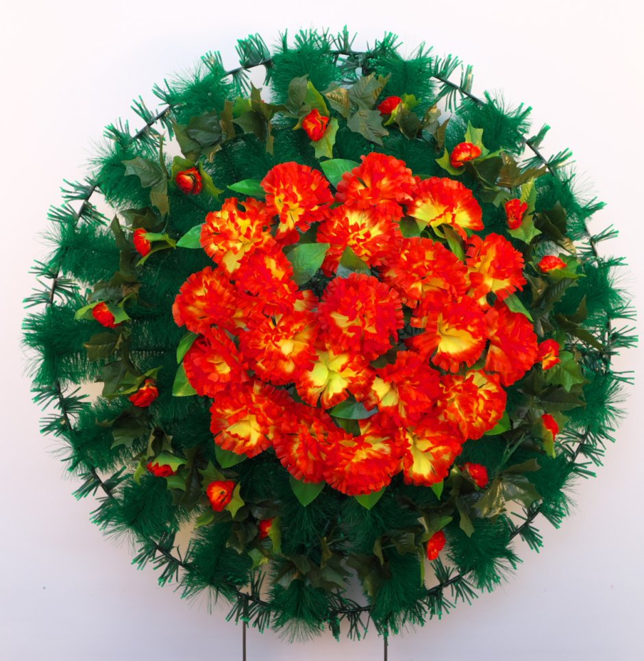Клумба ритуальная из искусственных цветов