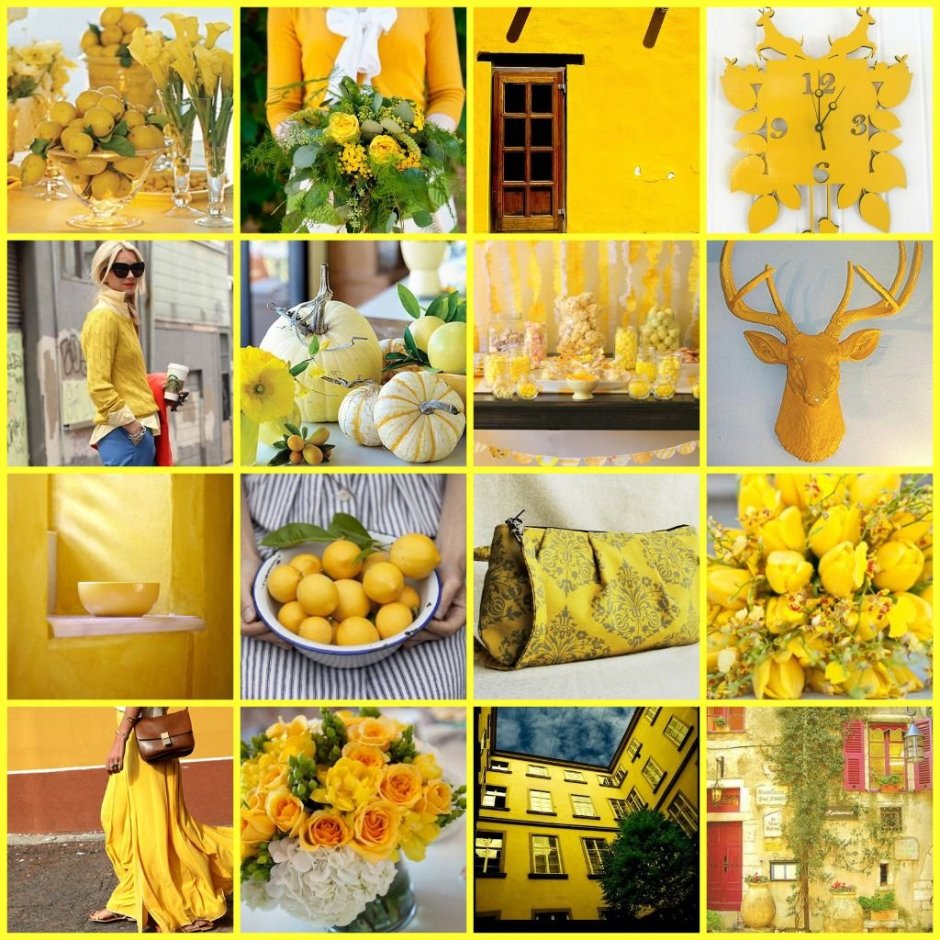 Желтый цвет коллаж
