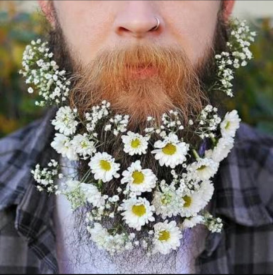 Борода с цветочками