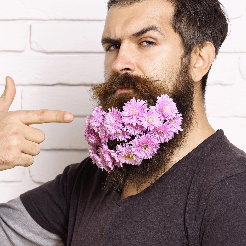 Цветы в бороде