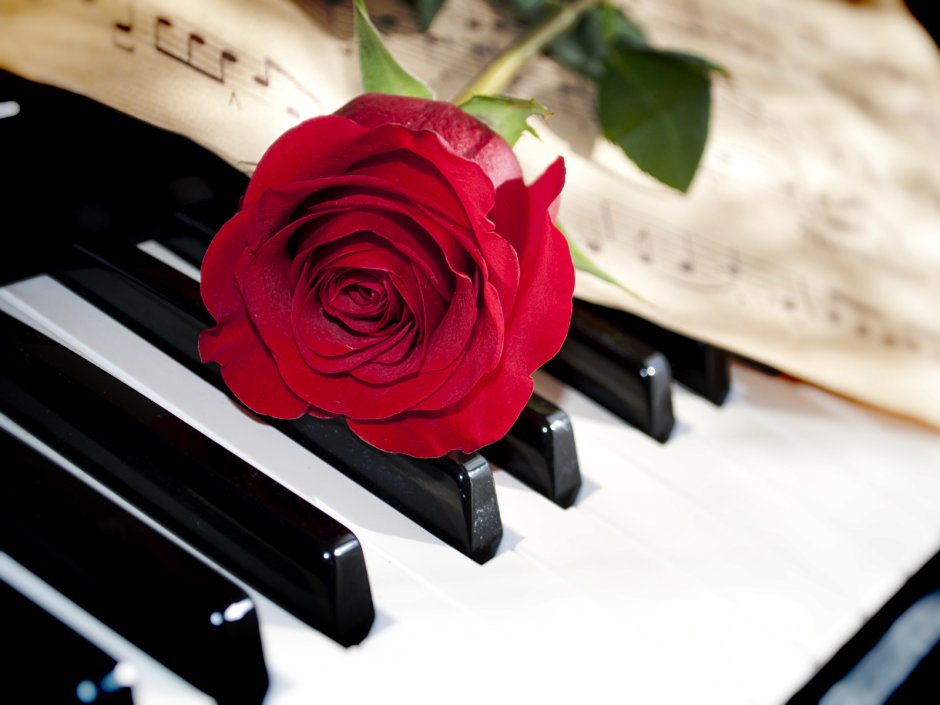 Пианино с цветами