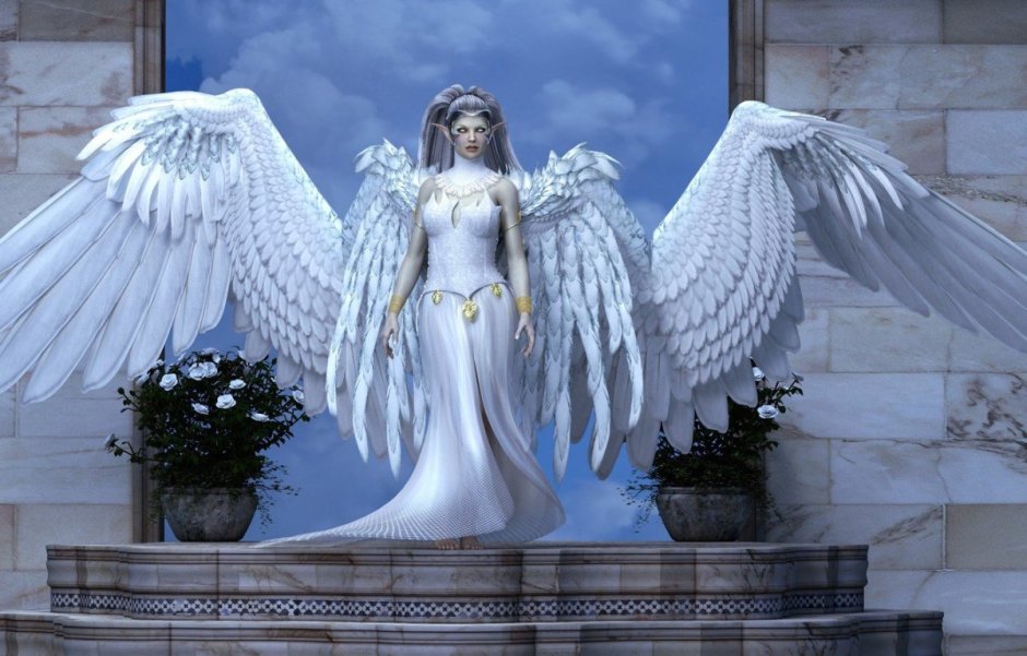 Ангел с белыми крыльями