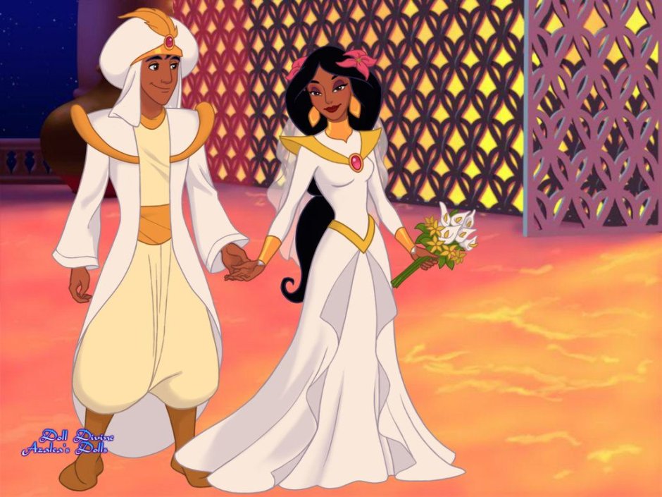 Жасмин и Аладдин принцесса свадьба Дисней