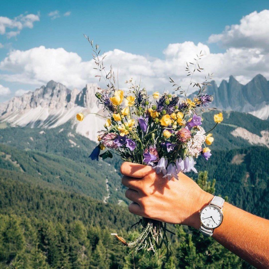 Букет цветов в горах
