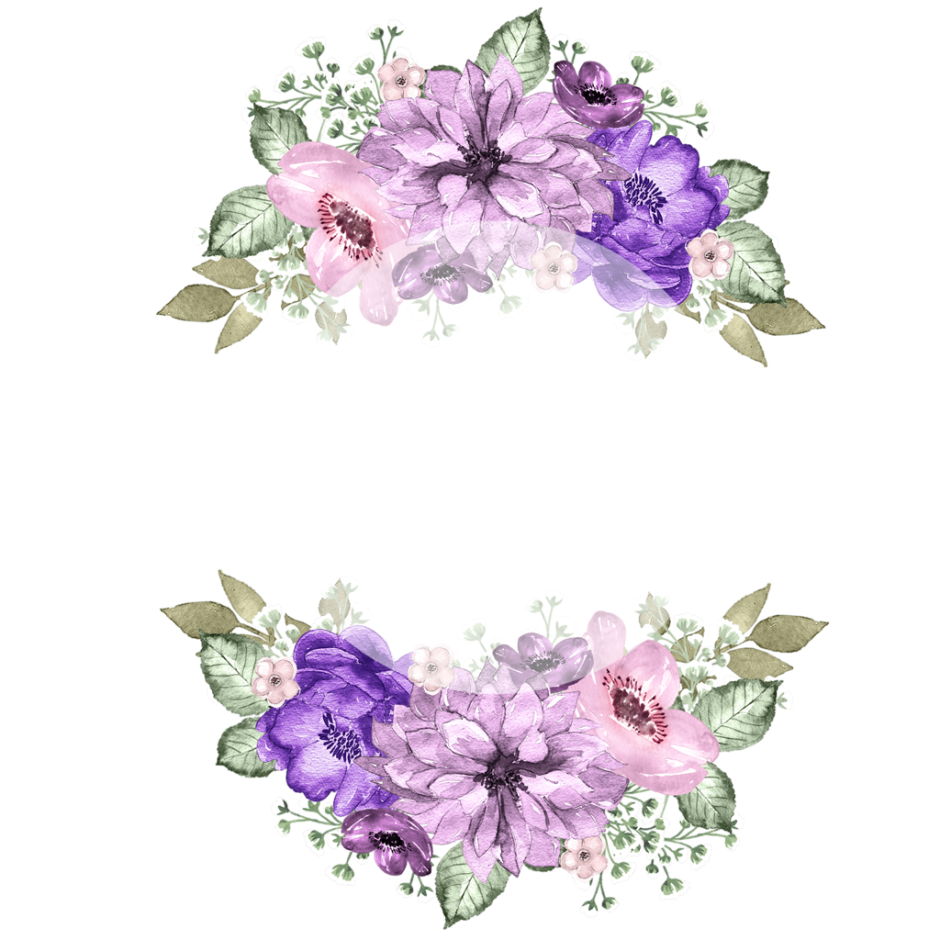 Фиолетовые Акварельные цветы