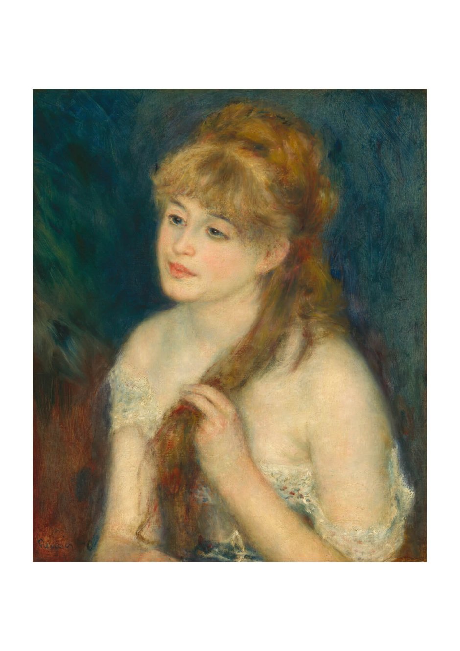 Огюст Ренуар young woman with a Blue ribbon