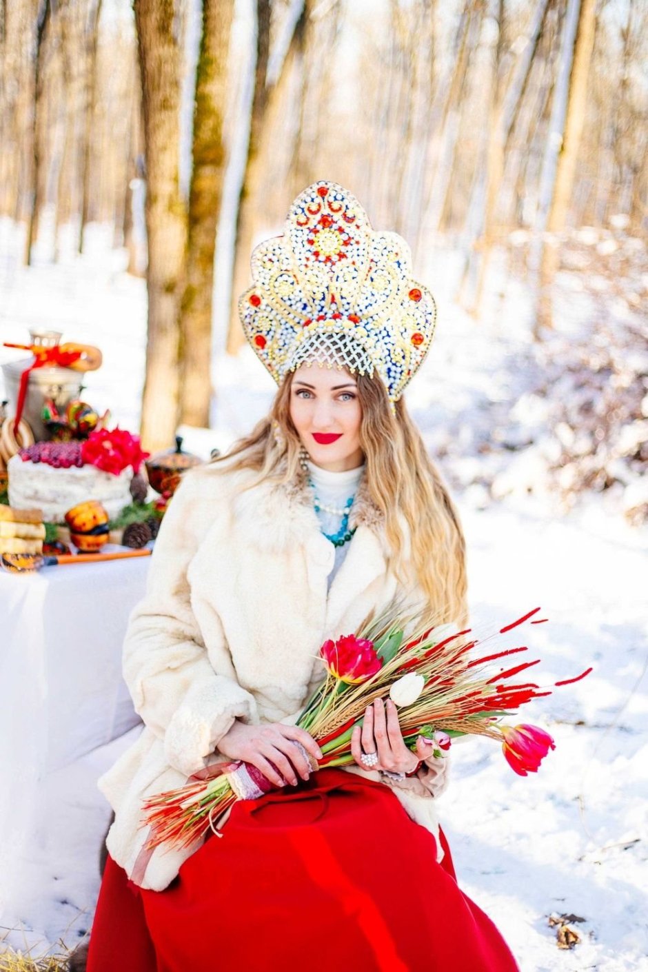 Свадьба в русском стиле зимой