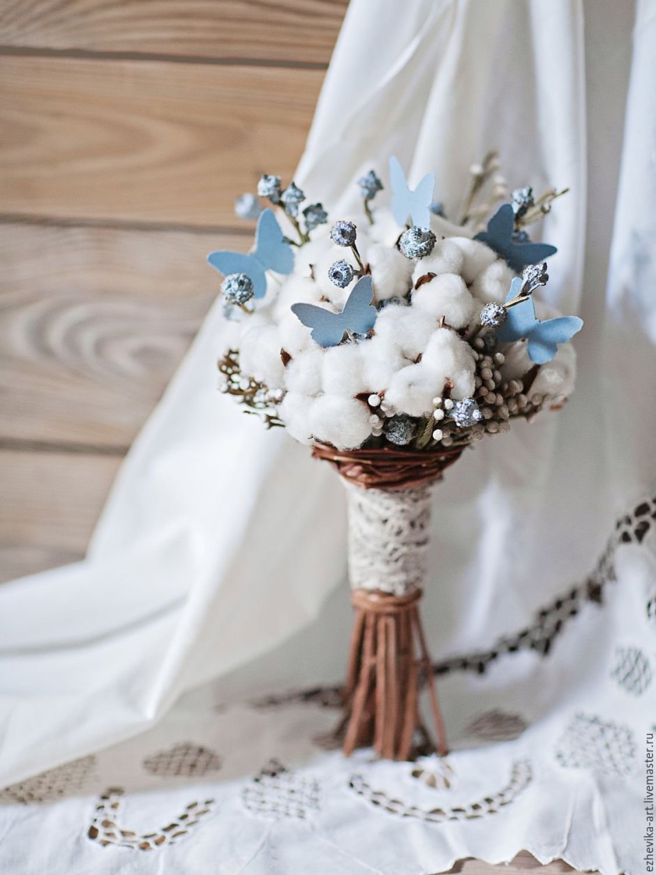 Зимний букет невесты с сухоцветами