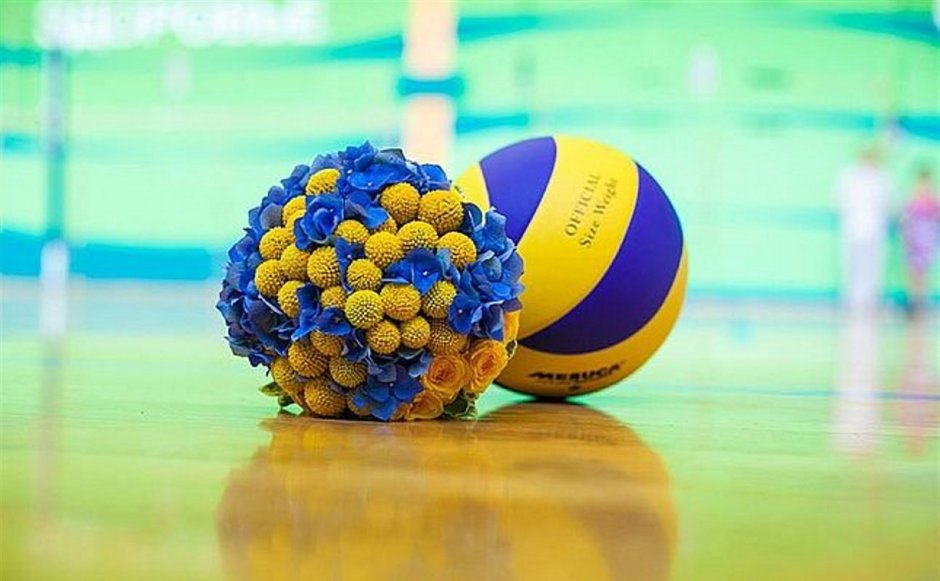 Волейбольный мяч с цветами