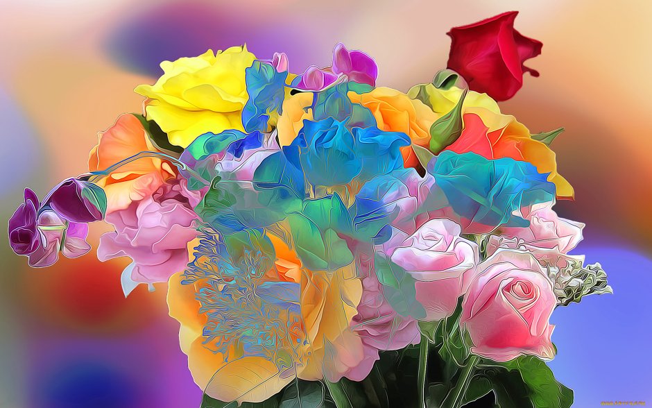 Красочный букет цветов