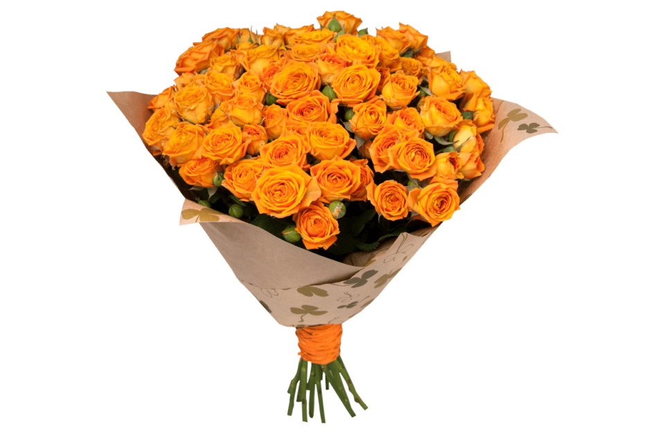 Кустовая роза букет оранж