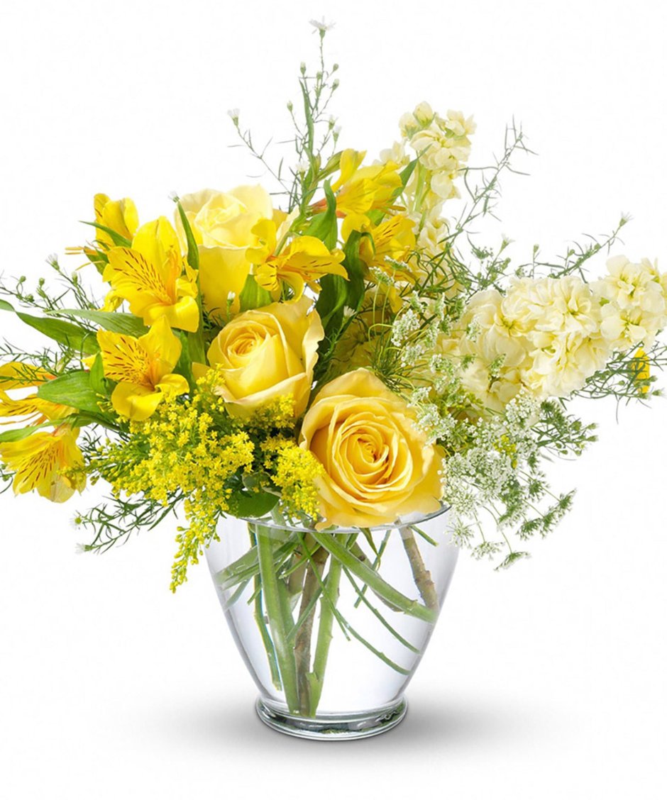 Желтые цветы в срезке
