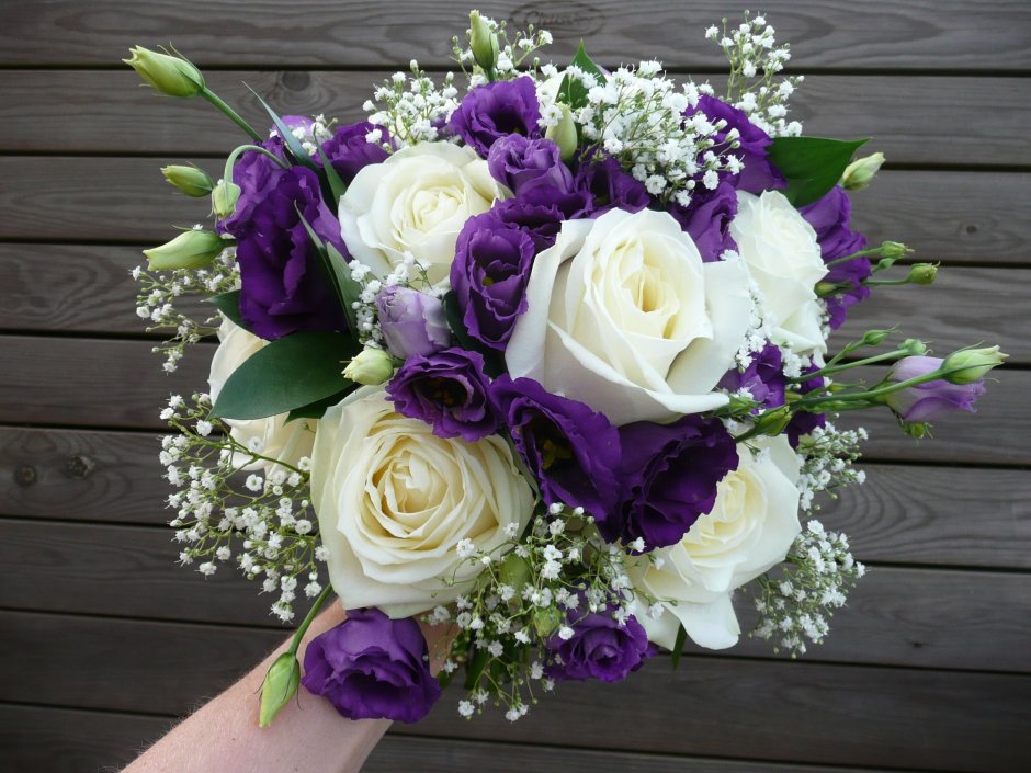 Гипсофилы букет невесты фиолетовый