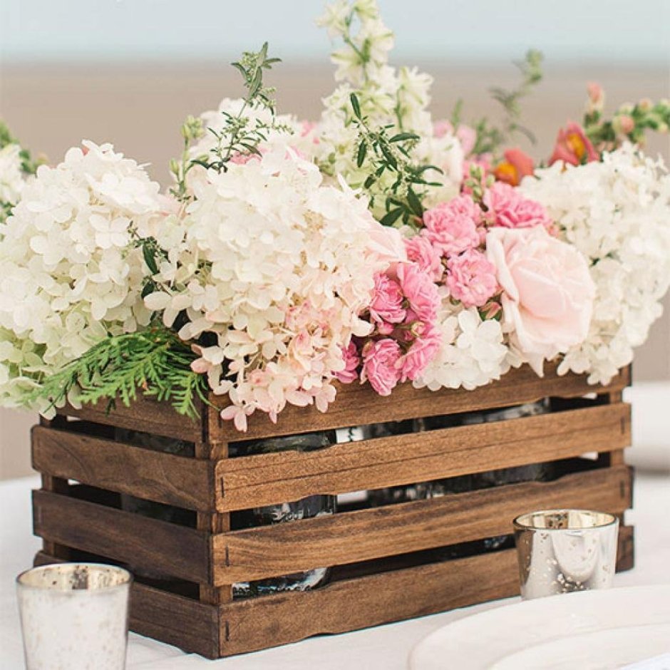 Ящик для цветов деревянный на стол