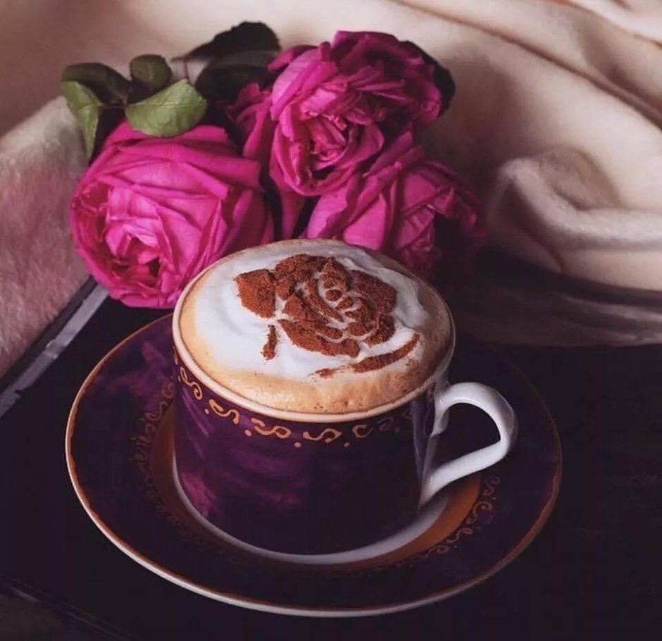 Кофе и цветы